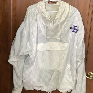 Duke Blue Devils Vintage White Checkered Windbreaker Jacket